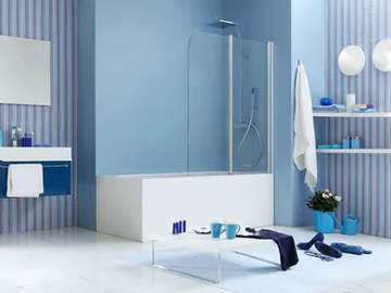 WEB 1.0 - Glass bathtub wall panel by MEGIUS