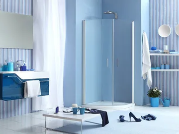 WEB 1.0 R2B - Corner shower cabin with hinged door by MEGIUS