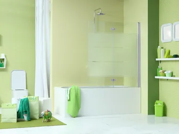 WEB 2.0 V2D - Glass bathtub wall panel by MEGIUS