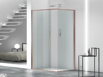 ZEN - Corner glass shower cabin with sliding door by MEGIUS