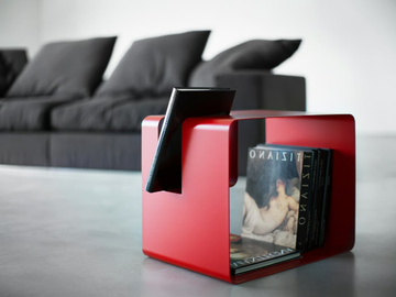 LIBRIS - Metal coffee table with integrated magazine rack by MEMEDESIGN