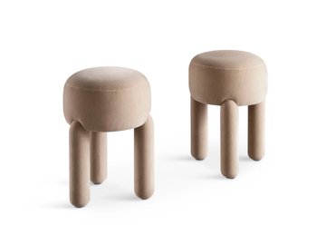 GINO - Upholstered fabric stool by Meridiani