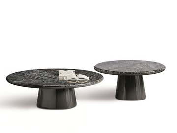 LEON - Round marble coffee table by Meridiani