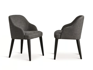 ODETTE DUE - Fabric chair with armrests by Meridiani