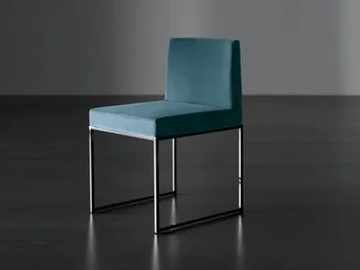 RIDER UNO - Upholstered leather chair by Meridiani