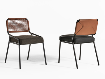 TAI - Fabric and leather chair by Meridiani