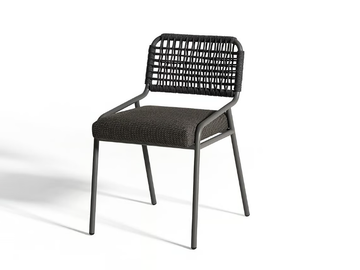 TAI OPEN AIR UNO - Rope garden chair with integrated cushion by Meridiani