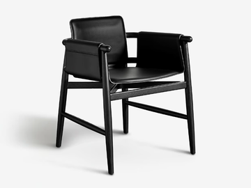 TERESINA KUOIO - Tanned leather chair with armrests by Meridiani