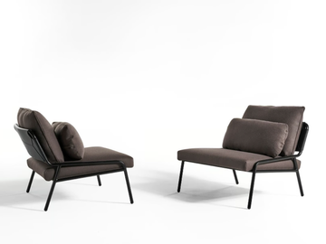 ZOE - Fabric and leather armchair by Meridiani