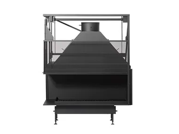 UNIVERSAL MF 1300-50 W 2S L/R - Corner wood-burning fireplace by Metalfire