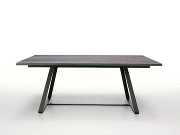 ALFRED - Extending rectangular glass dining table by Midj