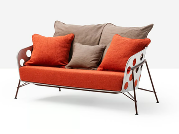 BOLLE - 2 seater painted metal garden sofa by Midj