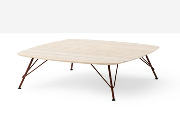 BOLLE - Square marble garden side table by Midj