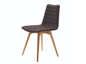 COVER L - Upholstered leather chair by Midj