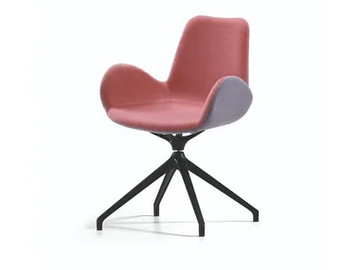DALIA PB X - Swivel upholstered trestle-based fabric chair by Midj