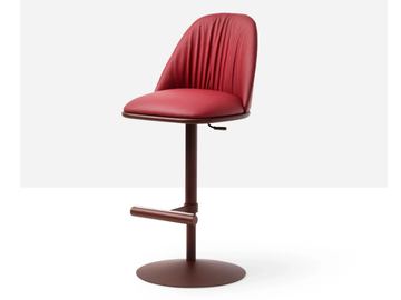 LEA DELUXE SG TS - Swivel leather stool height-adjustable by Midj