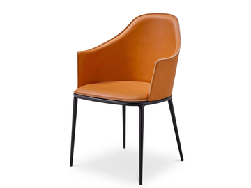 LEA P - Leather chair with armrests by Midj