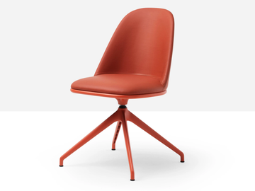 LEA S GX - Trestle-based upholstered leather chair by Midj