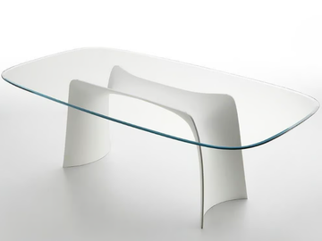 MOONLIGHT - Rectangular glass table by Midj