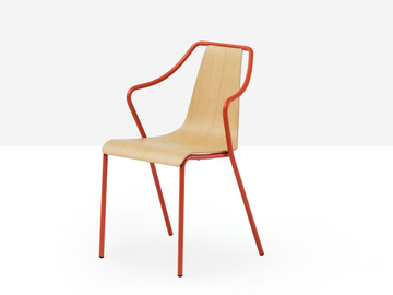 OLA P M LG - Stackable metal chair by Midj
