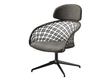 P47 APA GX TS-CU - Swivel with 4-spoke base easy chair with armrests by Midj