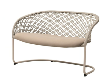 P47 DV M TS-CU - Steel sofa with leather backrest by Midj
