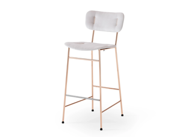 PIUMA H75 M TS - High fabric stool with back by Midj