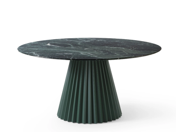 PLISSÉ - Round marble table with metal base by Midj