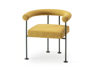 QUA-NDO P - Upholstered fabric chair with armrests by Midj