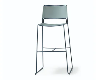 Slim H65 / H75 CU - High stool with back by Midj