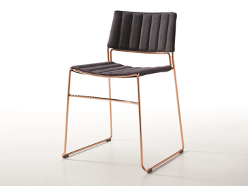 SLIM S TS - Sled base upholstered fabric chair by Midj