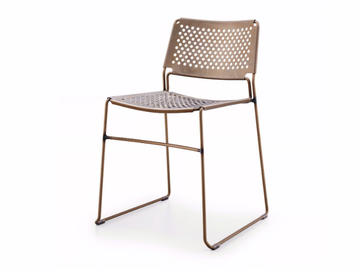 SLIM - Stackable sled base steel garden chair by Midj