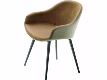 SONNY PB-Q - Upholstered leather chair with armrests by Midj