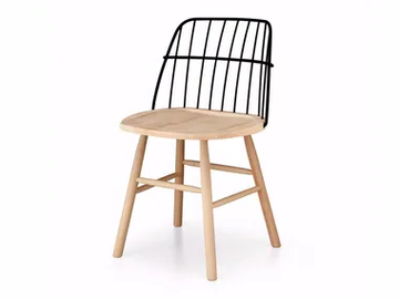 STRIKE S - Steel and wood chair by Midj