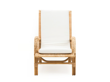 GRACE - Woven wicker armchair with armrests by Mila Maurizi