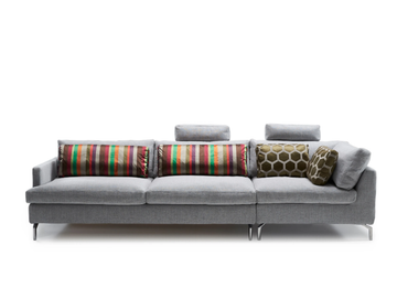 DAVE - 3 seater fabric sofa with removable cover with headrest by Milano Bedding