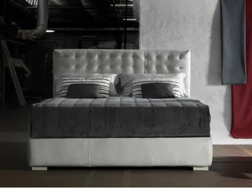 FIJI - Upholstered fabric double bed by Milano Bedding