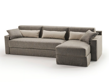 JARREAU - Fabric sofa bed with chaise longue by Milano Bedding
