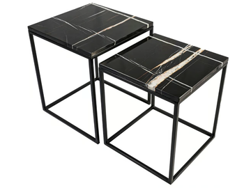EOS COUPLE - Square Sahara Noir marble coffee table by MILLE997