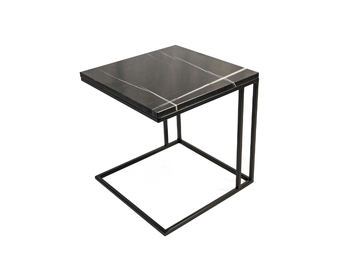 ERMES - SAHARA NOIR MARBLE - Square marble side table by MILLE997