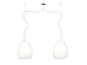 BAGAN 2 - Blown glass pendant lamp by Millelumen