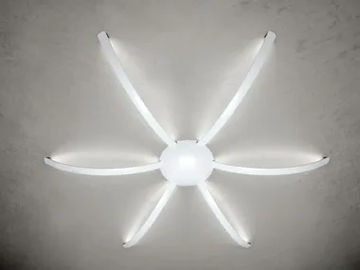 SURFIN' - LED powder coated aluminium ceiling lamp by Millelumen
