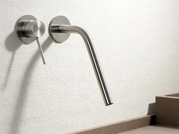 CORSIVO 11419 - Wall-mounted stainless steel washbasin mixer by MINA
