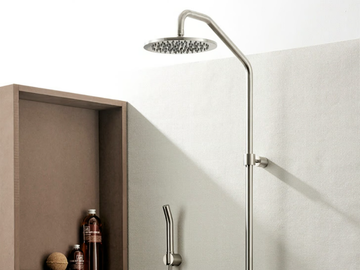 CORSIVO 11TH22+55100+0711+G20 - Wall-mounted thermostatic stainless steel shower panel with hand shower by MINA