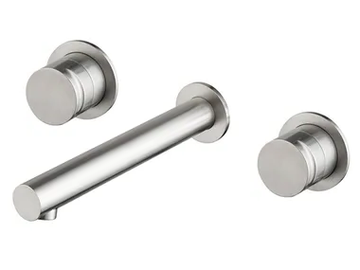 GIOTTO 7289 - 3 hole wall-mounted stainless steel washbasin mixer by MINA