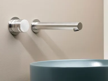GIOTTO 7450-G2701 - 2 hole wall-mounted stainless steel washbasin mixer by MINA