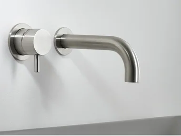 STIRIANA 6162-6000 - Wall-mounted stainless steel washbasin mixer by MINA