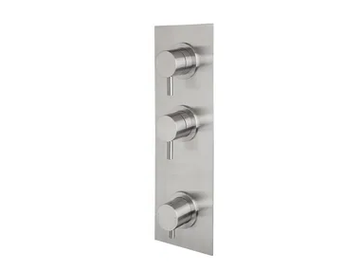 STIRIANA 66P3 - 3 hole stainless steel shower tap with plate by MINA