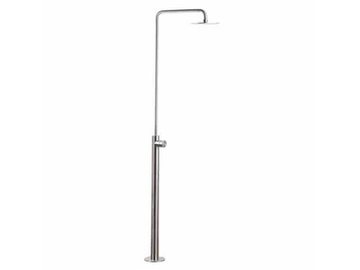 SYNTH 40801T - Floor standing stainless steel shower panel with overhead shower by MINA