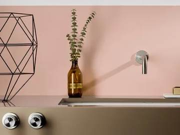 SYNTH 4618 - 3 hole wall-mounted stainless steel washbasin tap by MINA